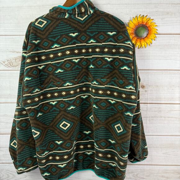 Patagonia Synchilla T-Snap Aztec Print Fleece Pullover XL - Picture 2 of 7